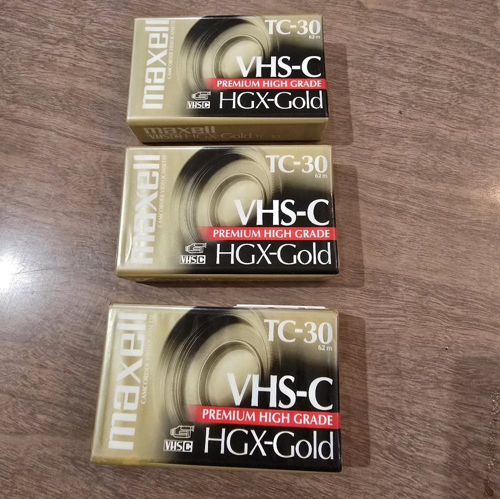 Maxell VHS-C TC-30 Premium High Grade Tapes Lot Of 3